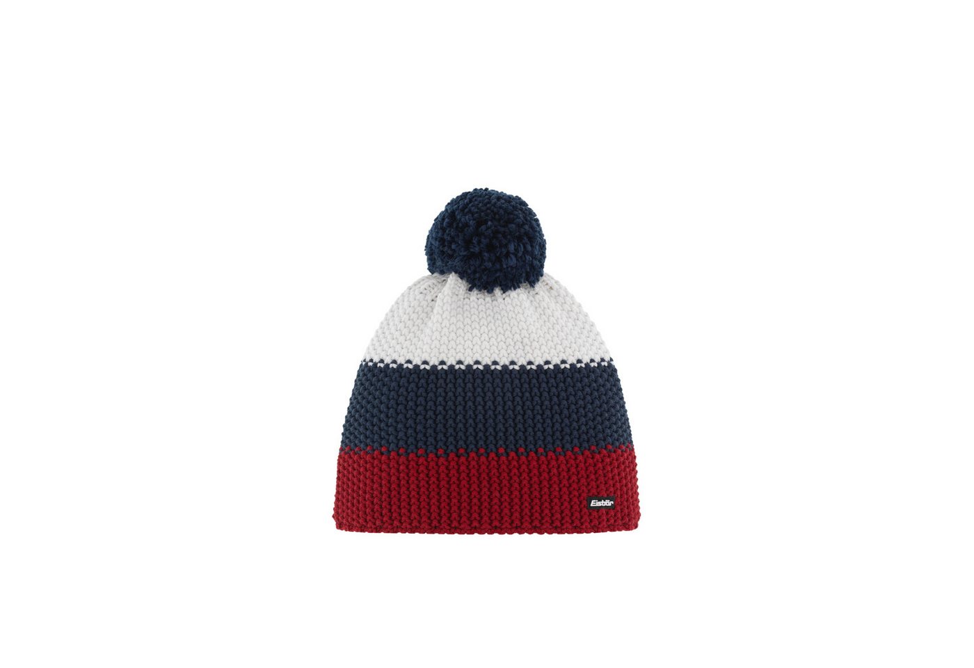 Eisbär Strickmütze Star Pompon MÜ BURGUND-DARK COBALT-WHITE von Eisbär