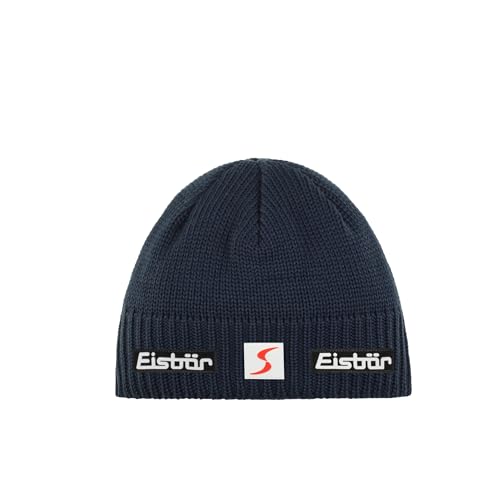 Eisbär Trop Skipool Strickmütze Beanie Merinomütze Wollmütze Skimütze Damen/Herren - Made in Austria mit Futter, Futter Winter Herbst-Winter - One Size dunkelblau von Eisbär