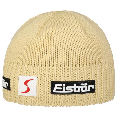Eisbär Trop Skipool Strickmütze Beanie Merinomütze Wollmütze Skimütze Damen/Herren - Made in Austria mit Futter, Futter Winter Herbst-Winter - One Size gelb von Eisbär
