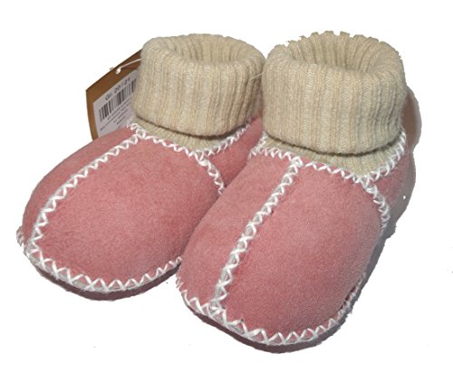 Heitmann-Felle Baby-Lammfellschuhe mit Strickbündchen, rose (16/17) von Heitmann-Felle