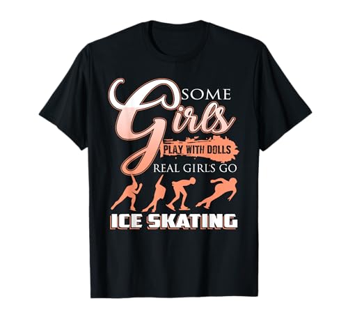 Echte Mädchen kämpfen auf gefrorener Bahn mit Stil T-Shirt von Eisbahn-Königinnen im Winterpower-Modus