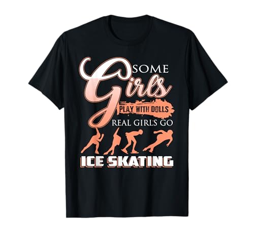 Echte Mädchen kämpfen auf gefrorener Bahn mit Stil T-Shirt von Eisbahn-Königinnen im Winterpower-Modus