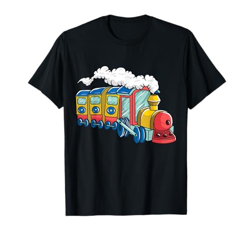 Cartoon Dampflokomotive I Kinder Zug I Eisenbahn Dampflok T-Shirt von Lokomotive Modelleisenbahn Eisenbahner Kids Outfit