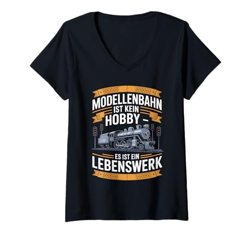 Damen Modelleisenbahn Ist Kein Hobby Es Ist EIN Lebenswerk T-Shirt mit V-Ausschnitt Damen Modelleisenbahn Ist Kein Hobby Es Ist EIN Lebenswerk T-Shirt mit V-Ausschnitt von Eisenbahn Enthusiasten Leidenschaft