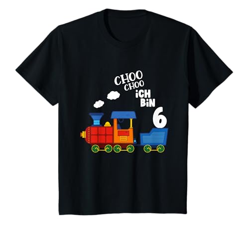 Kinder Ich bin 6 Jahre Alt Eisenbahn 6. Geburtstag Zug T-Shirt von Eisenbahn Geburtstag Tee für Jungen & Mädchen