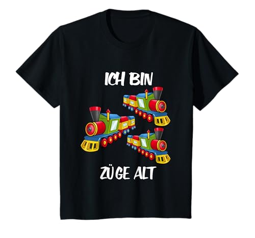 Ich bin 3 Züge alt Jungen & Mädchen 3. Geburtstag Zug T-Shirt von Eisenbahn Geschenke für Kinder zum Geburtstag