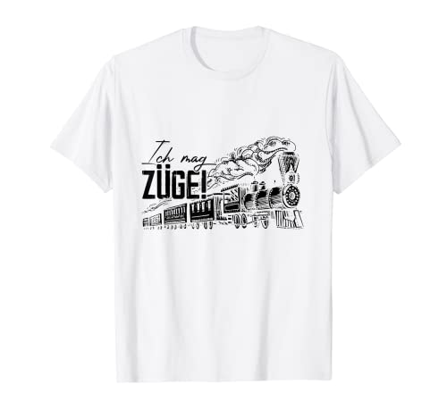 Herren Ich mag Züge Zugführer Eisenbahner Lokomotive Spruch T-Shirt von Eisenbahn Lok Vater & Opa Geschenke Eisenbahner