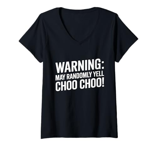 Damen Eisenbahnarbeiter Choo Choo Funny Railway Humor Railfan T-Shirt mit V-Ausschnitt von Eisenbahn Outfit Männer & Frauen