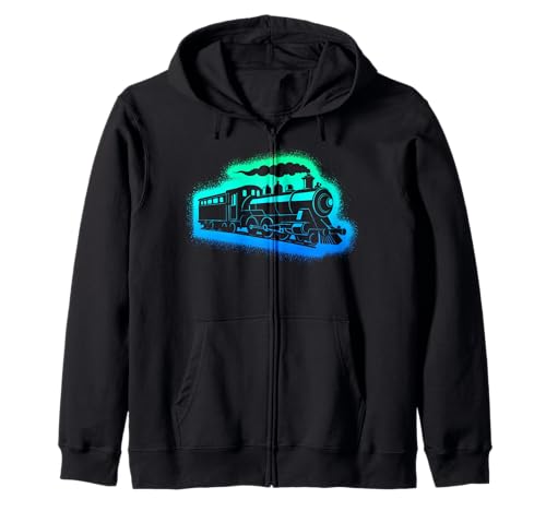 Dampflok Modelleisenbahn Kinder Herren Jungen Eisenbahn Kapuzenjacke von Eisenbahner Designs mit Modellbahn und Lokomotive