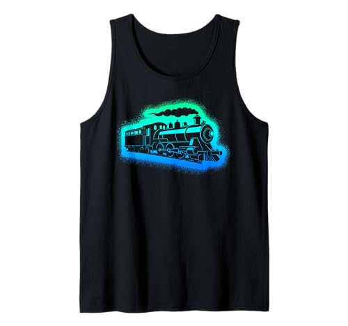 Dampflok Modelleisenbahn Kinder Herren Jungen Eisenbahn Tank Top von Eisenbahner Designs mit Modellbahn und Lokomotive