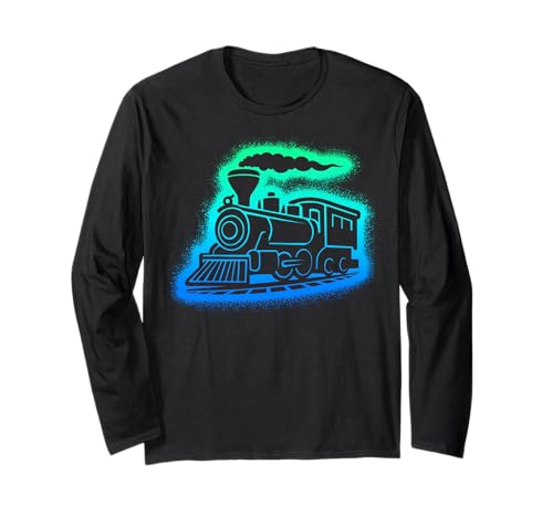 Dampflok Modelleisenbahn Kinder Jungen Herren Eisenbahn Langarmshirt von Eisenbahner Designs mit Modellbahn und Lokomotive