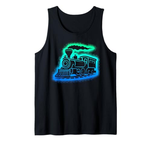 Dampflok Modelleisenbahn Kinder Jungen Herren Eisenbahn Tank Top von Eisenbahner Designs mit Modellbahn und Lokomotive