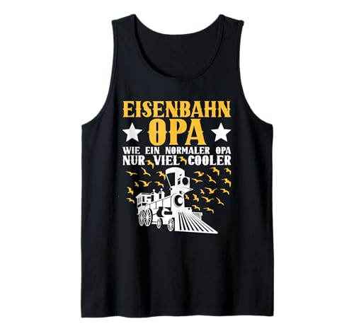 Herren Dampflok Lokomotiven Züge Modellbahn Eisenbahn Opa Tank Top von Eisenbahner Modelleisenbahn Lokführer Outfits