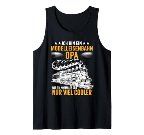 Herren Dampflok Lokomotiven Züge Modellbahn Opa Eisenbahn Tank Top von Eisenbahner Modelleisenbahn Lokführer Outfits