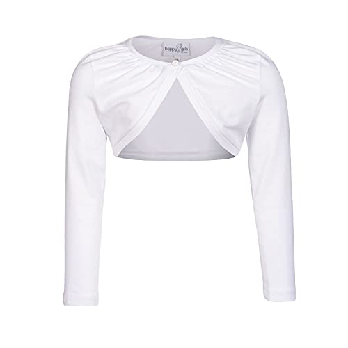 Eisend - Mädchen festlicher Bolero Sweatjacke zum knöpfen, weiß - 761312w - Größe 122 von Eisend