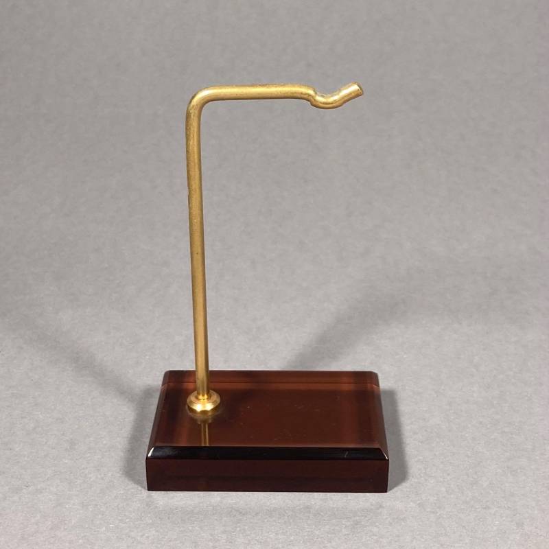 Schmuckständer Gold Braun 60S Mid Century Metall Bakelit Kunststoff Kleiner Ständer von EisenhoferAntik