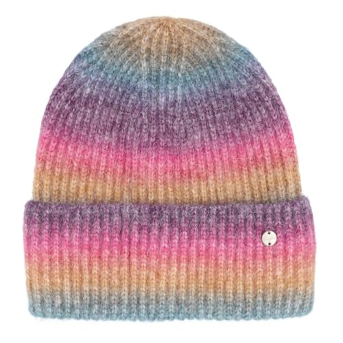 Eisglut Strickmütze Mit Umschlag Bunt Gestreift Rainbowl Designed In Germany, Wildberry, Einheitsgröße EU von Eisglut