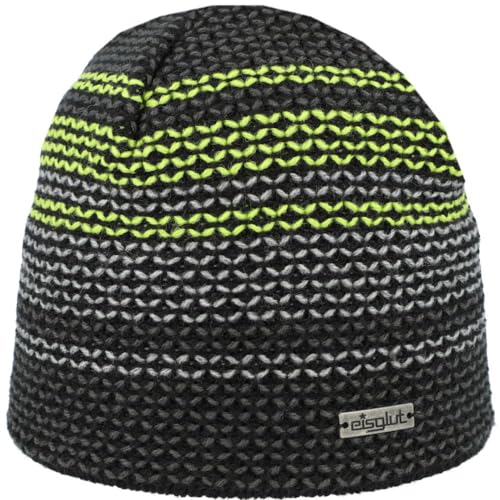 Eisglut Unisex Arrono Strickmütze, Schwarz.Lime, Einheitsgröße EU von Eisglut