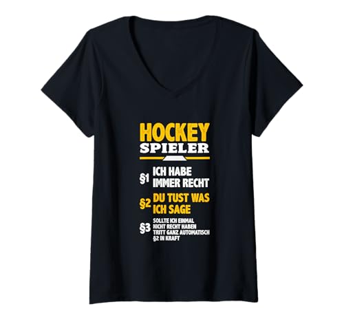 Damen Hockeyspieler Hockey Spieler Lustiges Eishockey T-Shirt mit V-Ausschnitt Damen Hockeyspieler Hockey Spieler Lustiges Eishockey T-Shirt mit V-Ausschnitt von Eishockey Hockey Hockey Fan Eishockey Fan Puck