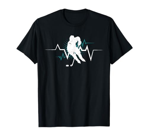 Herzschlag EKG Eishockeyspieler Eishockey Kinder Jungs Mann T-Shirt von Eishockeyspieler Eishockey Coole Geschenkideen