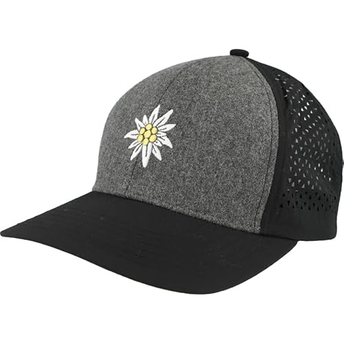 Eisley Unisex Stella Alpina Cap Mit UPF50+ Atmungsaktiv & Schnell Trocknend Klettverschluss, Schwarz, Einheitsgröße EU von Eisley