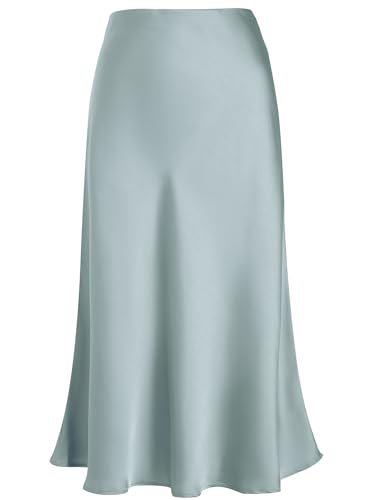 Eisnnu Damen Satin Rock Midi-Länge Rock A Linie Röcke Große Größe Einfarbig Fishtail Seidiger Midirock Business Party Skirt S-XXXL (DE/NL/SE/PL, Alphanumerisch, XXL, Regular, Regular, Grau Grün) Eisnnu Damen Satin Rock Midi-Länge Rock A Linie Röcke Große Größe Einfarbig Fishtail Seidiger Midirock Business Party Skirt S-XXXL (DE/NL/SE/PL, Alphanumerisch, XXL, Regular, Regular, Grau Grün) von Eisnnu