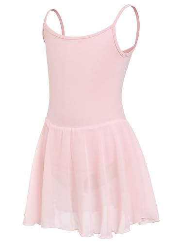Eisnnu Mädchen Ballettkleidung Ärmellos Balletttrikot Verstellbarem Riemen Tanzkleid Baumwolle Ballettanzug Ballettbody mit Chiffon Rock Tütü 2-14 Jahre von Eisnnu