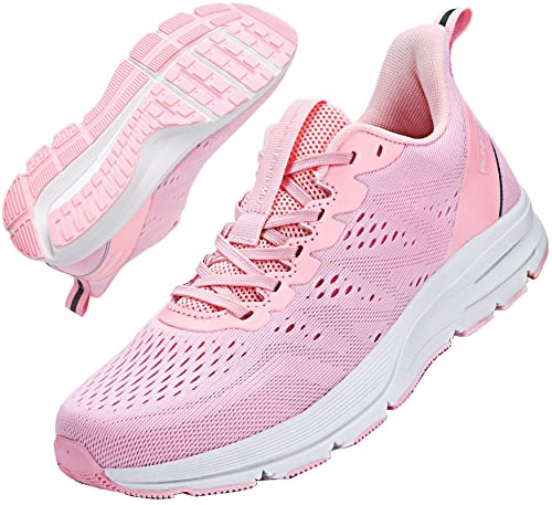 Eisrumu Laufschuhe Damen Turnschuhe Frauen Leichte Atmungsaktive Straßenlaufschuhe Indoor&Outdoor Fitnessschuhe Sportschuhe Rosa EU37 von Eisrumu