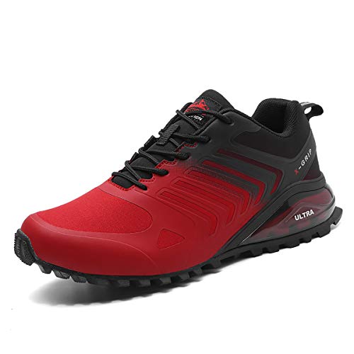 Eisrumu Traillaufschuhe Herren Damen Wanderschuhe Laufschuhe Wasserabweisend Outdoor Atmungsaktiv leichte Rot Schwarz EU42 von Eisrumu