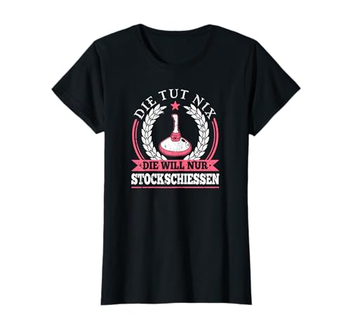 Die Tut Nix Stockschiessen Frauen Eisstock T-Shirt von Eisstockschießen Geschenke Stockschütze