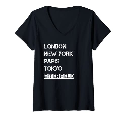Damen Meine Heimat Eiterfeld! Geburtsort & Heimatliebe Eiterfeld T-Shirt mit V-Ausschnitt von Eiterfeld Liebe - Hier lebe ich