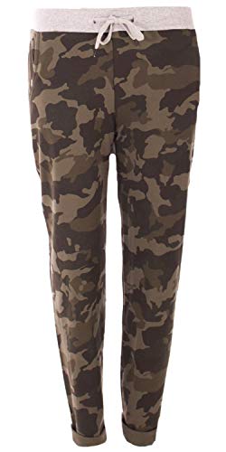 Damen Jogginghose Größe 36/38 bis 48/50 Sweatpants mit Stern Anker Camouflage und Uni Farben (40/42, J12) von Eitex