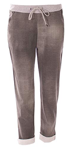 Damen Jogginghose Größe 36/38 bis 48/50 Sweatpants mit Stern Anker Camouflage und Uni Farben (40/42, J13) von Eitex