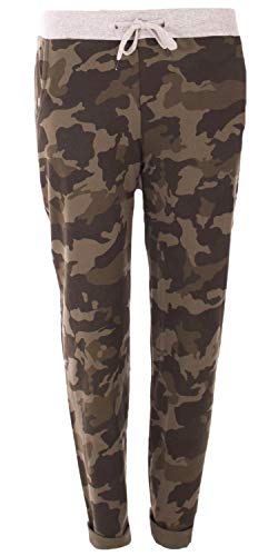 Damen Jogginghose Größe 36/38 bis 48/50 Sweatpants mit Stern Anker Camouflage und Uni Farben (46/48, J12) von Eitex