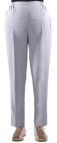 Eitex Damen Seniorenhose Schlupfhose mit Gummizug Kurzgröße ideal für pflegebedürftige Omas einfach anzuziehen und super pflegeleicht (48/50, hellgrau) von Eitex