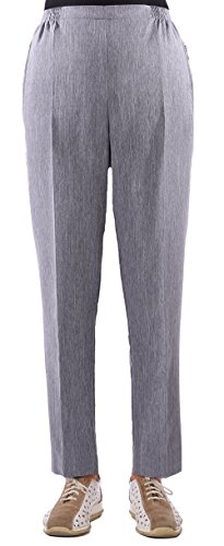 Eitex Damen Seniorenhose Schlupfhose mit Gummizug Kurzgröße ideal für pflegebedürftige Omas einfach anzuziehen und super pflegeleicht (50/52, grau meliert) von Eitex