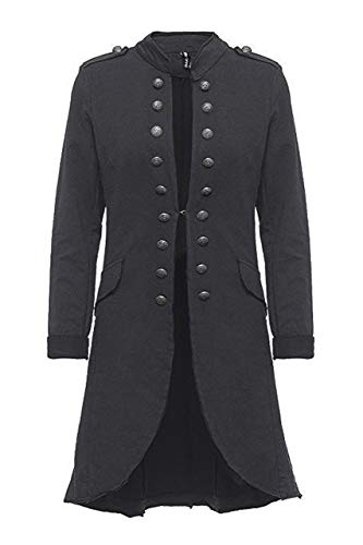 Eitex Damen Blazer Damenjacke Military Knöpfe Gr- 34/36 bis 44/46 Military Army Style Lang und kurz (lang dunkelgrau, 38/40) von Eitex