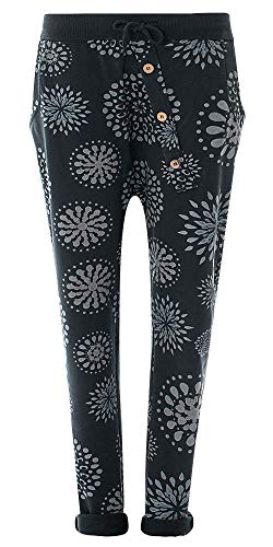 Eitex Damen Jogginghose Sweatpants mit Sternen Anker Camouflage und Uni Farben (38/40, PB schwarz) von Eitex