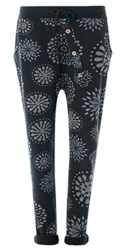 Eitex Damen Jogginghose Sweatpants mit Sternen Anker Camouflage und Uni Farben (44/46, PB schwarz) von Eitex