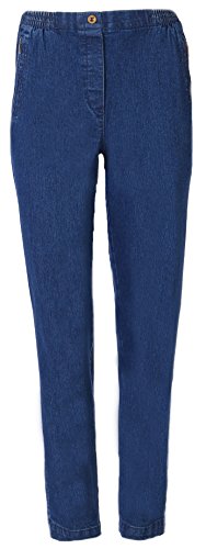 Eitex Damen Seniorenhose Schlupfhose mit Gummizug Kurzgröße ideal für pflegebedürftige Omas einfach anzuziehen und super pflegeleicht (38/40, Jeans hell) von Eitex