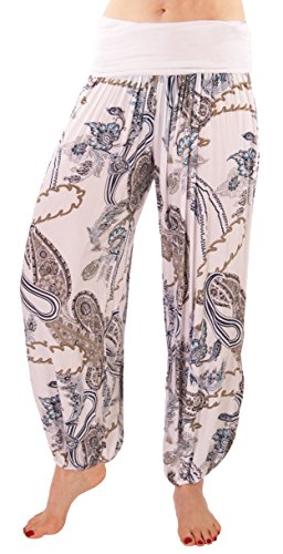 Eitex Leichte Haremshose OneSize in Viele Muster bis Größe 50 Übergröße Damen Sommerhose Pumphose Haremshose (H21, Einheitsgröße große Größen (Gr. 42-50)) von Eitex