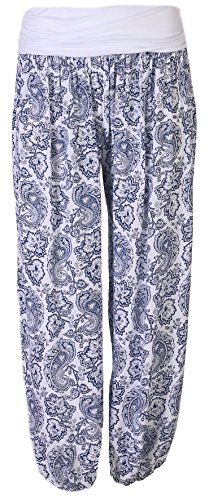 Eitex Leichte Haremshose OneSize in Viele Muster bis Größe 50 Übergröße Damen Sommerhose Pumphose Haremshose (H27, Einheitsgröße (Gr. 34-40)) von Eitex
