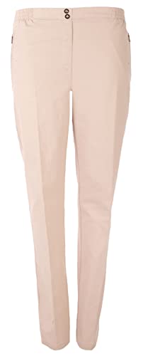 Eitex Seniorenmode24 Damen Jeans Seniorenjeans Schlupfhose mit Gummizug Kurzgröße ideal für pflegebedürftige Omas einfach anzuziehen und super pflegeleicht (34-36, Jeans beige) von Eitex