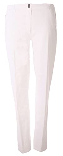 Eitex Seniorenmode24 Damen Jeans Seniorenjeans Schlupfhose mit Gummizug Kurzgröße ideal für pflegebedürftige Omas einfach anzuziehen und super pflegeleicht (42-44, Jeans weiß) von Eitex