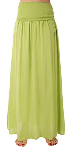 Eitex Zauberhafter Retro Maxirock Damen Sommer Rock Größe 34/36 bis Größe 48/50 verfügbar Langer Maxirock Strandrock Sommerock lang Gürtel Amber Boho Retro Maxirock (grün2, 38/40) von Eitex
