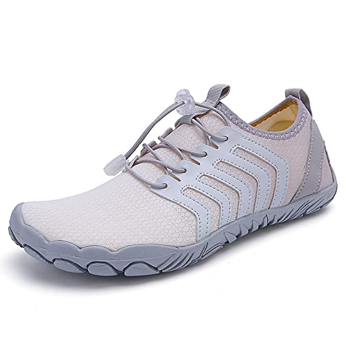 Badeschuhe Wasserschuhe Aquaschuhe Strandschuhe Schnell Trocknend Schwimmschuhe Breathable Barfußschuhe SurfschuheBadesocken für Herren Damen Kinder, st.6 grau, EU39 von Eivaza