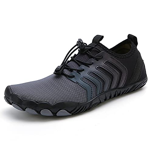 Badeschuhe Wasserschuhe Aquaschuhe Strandschuhe Schnell Trocknend Schwimmschuhe Breathable Barfußschuhe SurfschuheBadesocken für Herren Damen Kinder, st.6 schwarz, EU40 von Eivaza