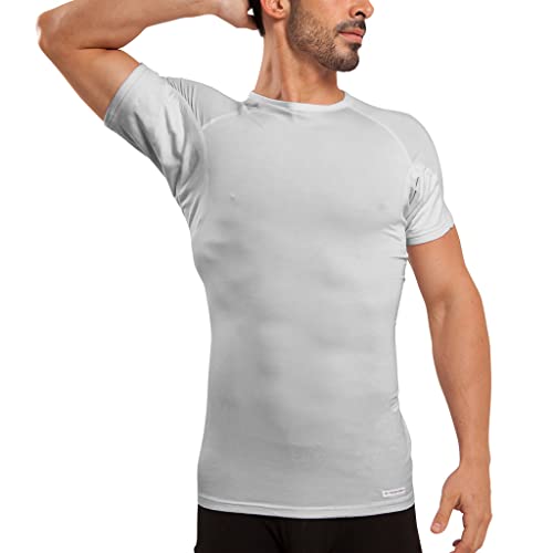 Ejis Schweißabwehr-Unterhemd | Rundhalsausschnitt | Achselschweißsichere Mikro-Modalfaser (XS, Grau) von Ejis