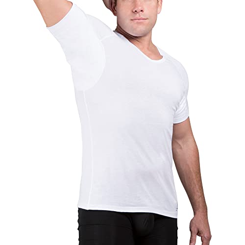 Ejis Schweißabwehr-Unterhemd | V-Ausschnitt | Achselschweißsichere Baumwolle (XS, Weiß) von Ejis