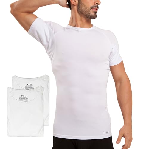 Ejis Sweat Defense Unterhemd | Rundhalsausschnitt (3er-Pack) | Unterarm schweißfest Micro Modal - Wei� - X-Groß von Ejis